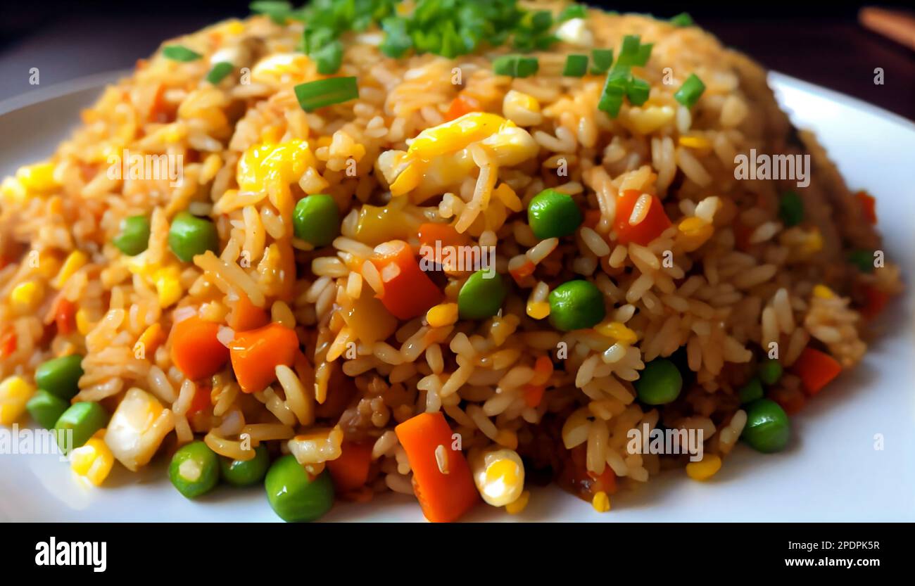 Fried Rice Explores wird in der Regel durch Rührbraten von gekochtem ...