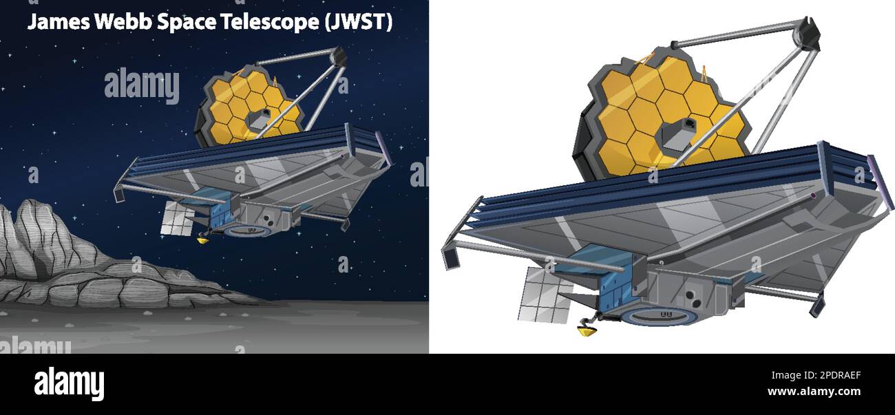 Abbildung: James Webb Space Telescope (JWST) Stock Vektor