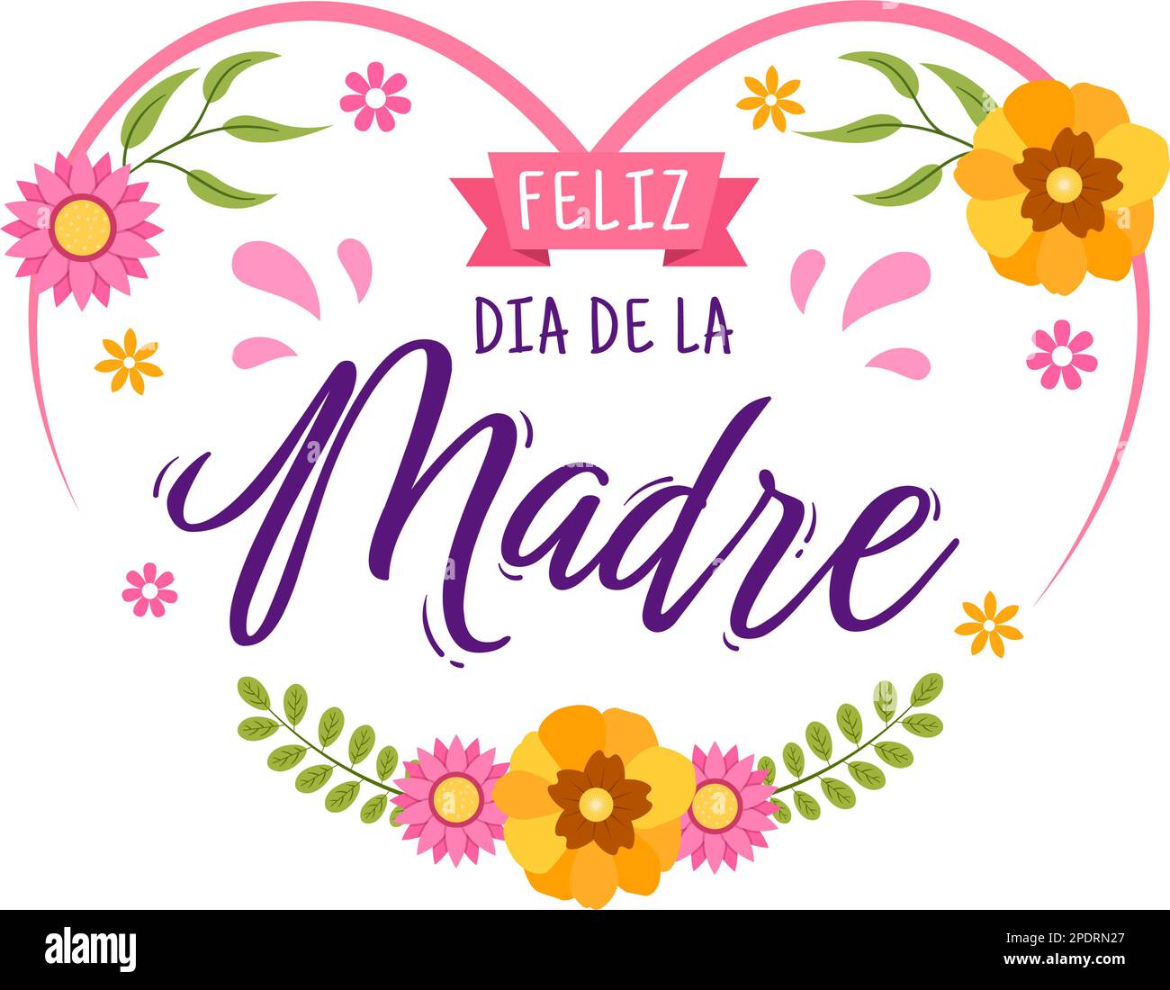 Feliz Día De La Madre Illustration mit Celebrating Happy Mother Day und  Cute Kids in Flat Cartoon Handzeichnet für Webbanner oder  Landing-Page-Vorlagen Stock-Vektorgrafik - Alamy