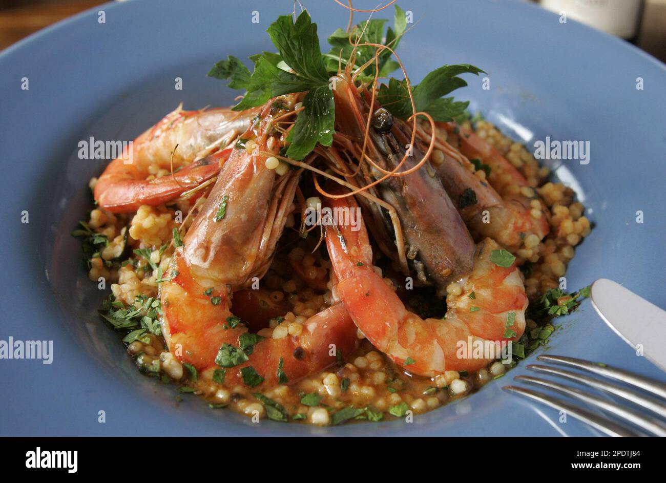 ** FOR USE WITH AP WEEKLY FEATURES** Jumbo Shrimp With Fregola is one