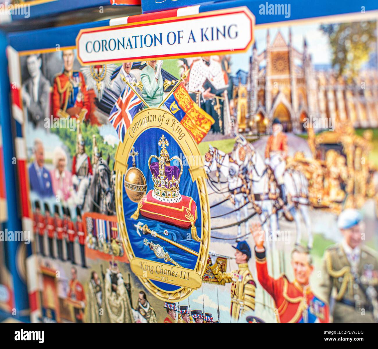 Puzzle zur Krönung von König Karl III Stockfoto