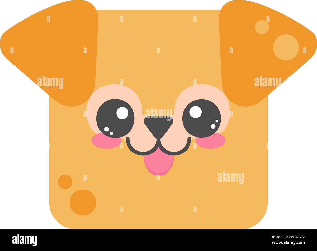 Süßes Hundegesicht. Cartoom-Kopf der Tierfigur. Minimalistisches, einfaches Design. Vektor-Welpen-Illustration Stock Vektor