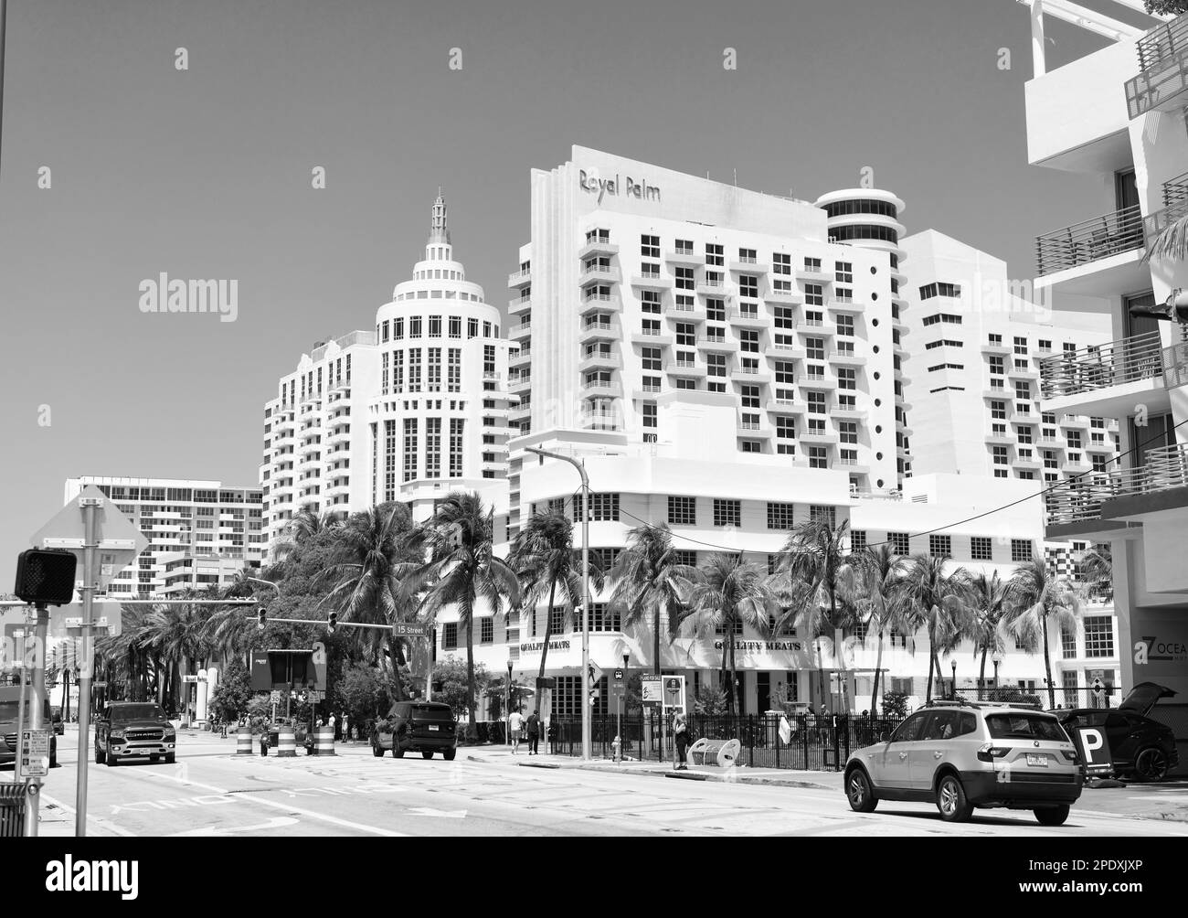 Miami Beach, Florida USA - 14. April 2021: royal Palm Hotel in der collins Avenue in miami Beach Stockfoto