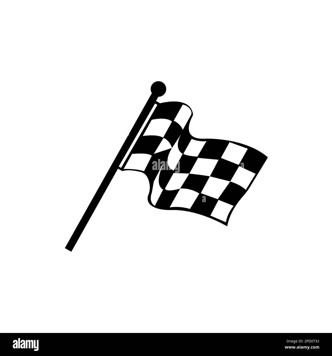 Symbol für die Rennflagge mit Karomuster. Fahnenautom- und -Moto-Rennen starten. Siegesschild für Sportwagenwettbewerb Stock Vektor