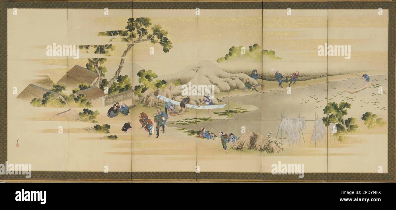 Landszenen und Berg Fuji; einer von beiden mit F1902,48 ca. 1830-1832 von Katsushika Hokusai Stockfoto