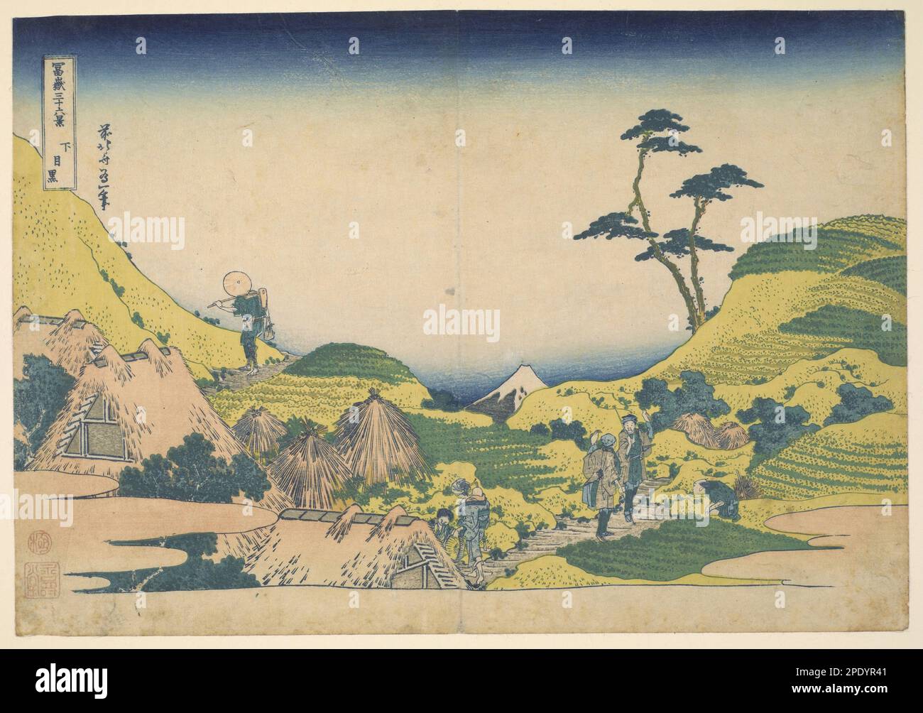 Lower Meguro aus der Serie 36 Ansichten des Mt. Fuji 1760-1849 von Katsushika Hokusai Stockfoto