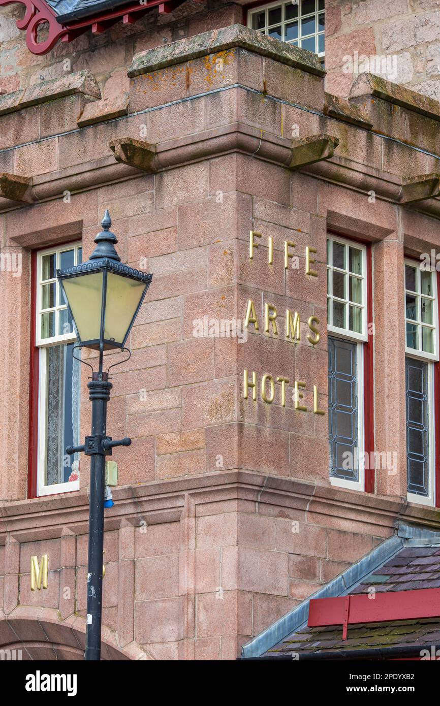 Fife Arms Hotel Braemar Scotland, direkt vor dem Hotel Stockfoto