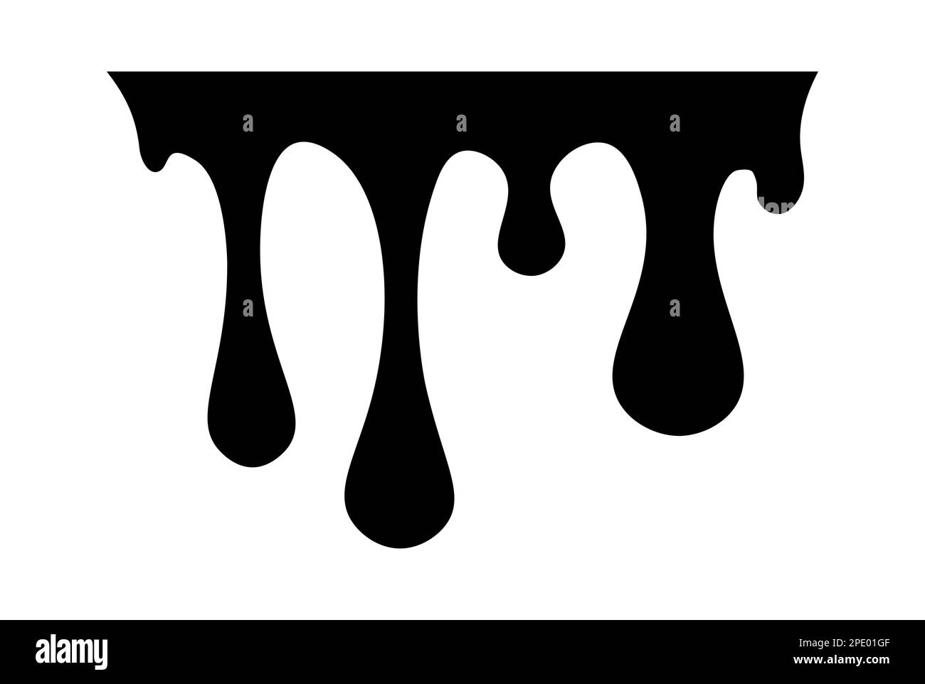 Tropfen Honig, Schmelze Tropfen. Schwarze Schokolade. Vektorfarbe Farbe Flüssigkeit. Sause Syrip Formsatz Stock Vektor