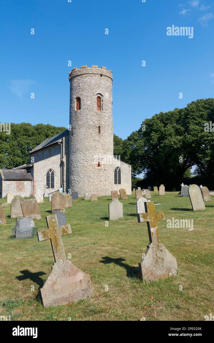 St. Margarets runde Turmkirche, Burnham Norton, Norfolk, England Stockfoto