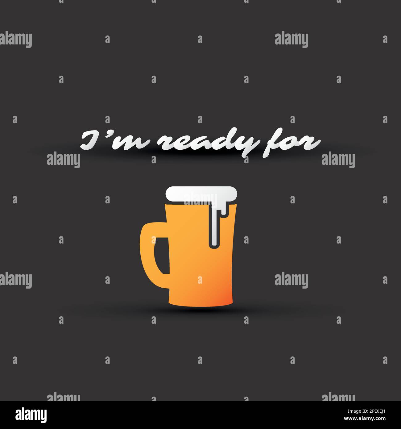 Ich bin bereit für ein Bier. Das Wochenende kommt, Banner mit Bierbechern Stock Vektor