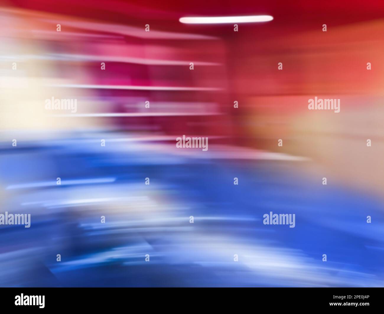 Kunstzentrum oder Museum oder moderne Galerie als verwischte Bokeh-Kulisse. Unfokussierte abstrakte Kunstgalerie oder Kunstzentrum. Stockfoto