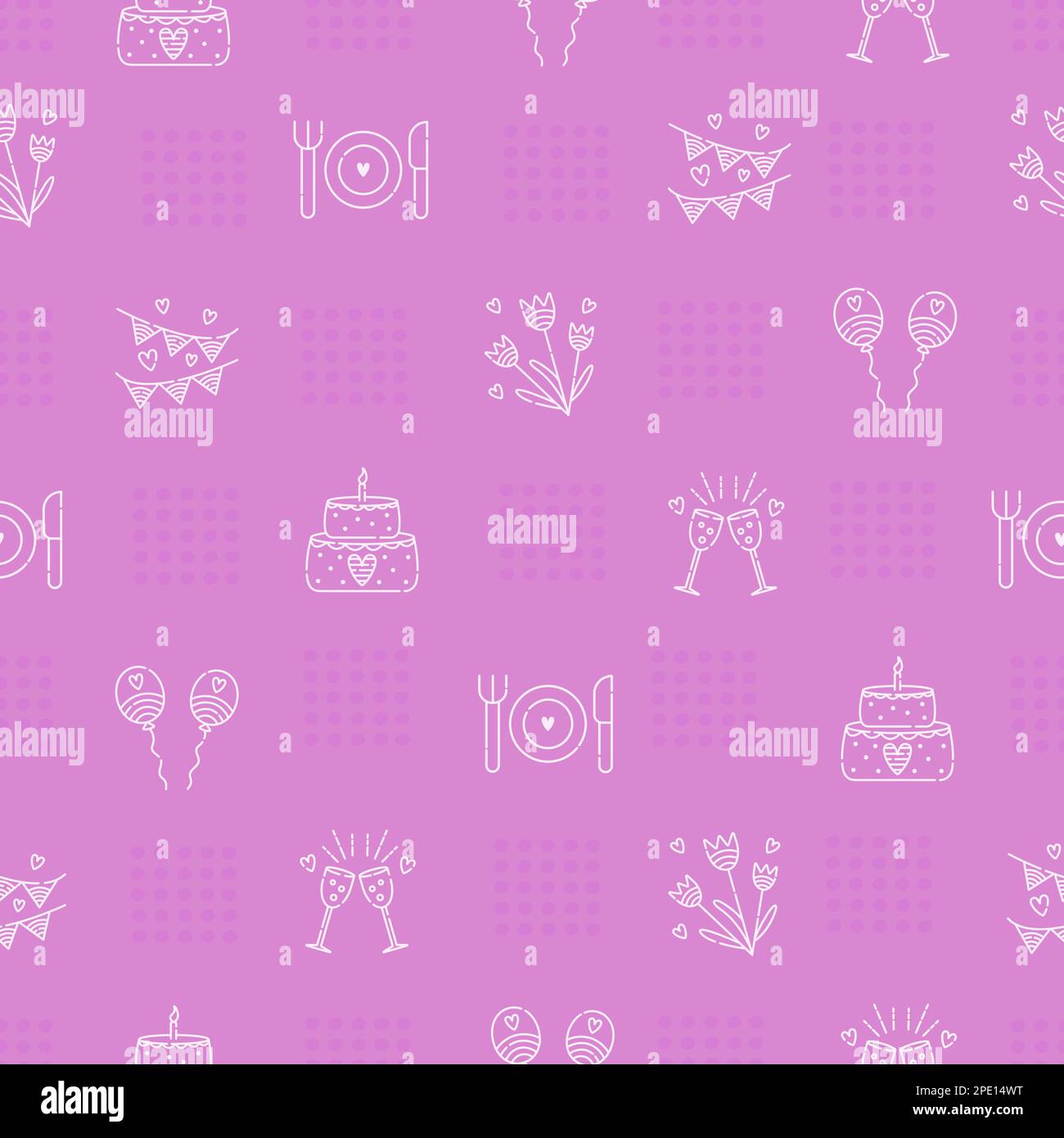 Happy Birthday nahtloses Muster, vektorrosa Hintergrund Stock Vektor