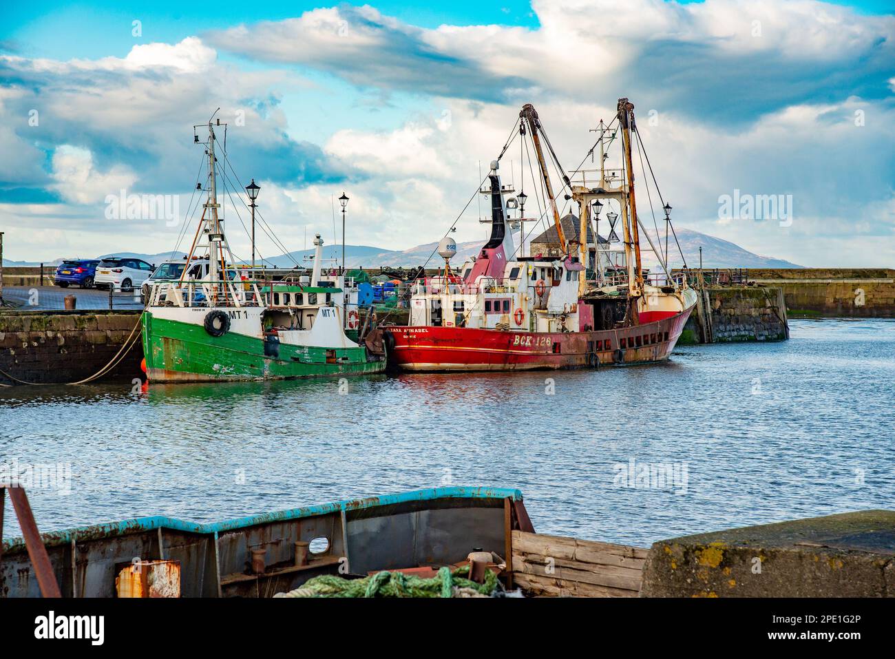 Fischerboote, Maryport, Cumbria, Großbritannien Stockfoto