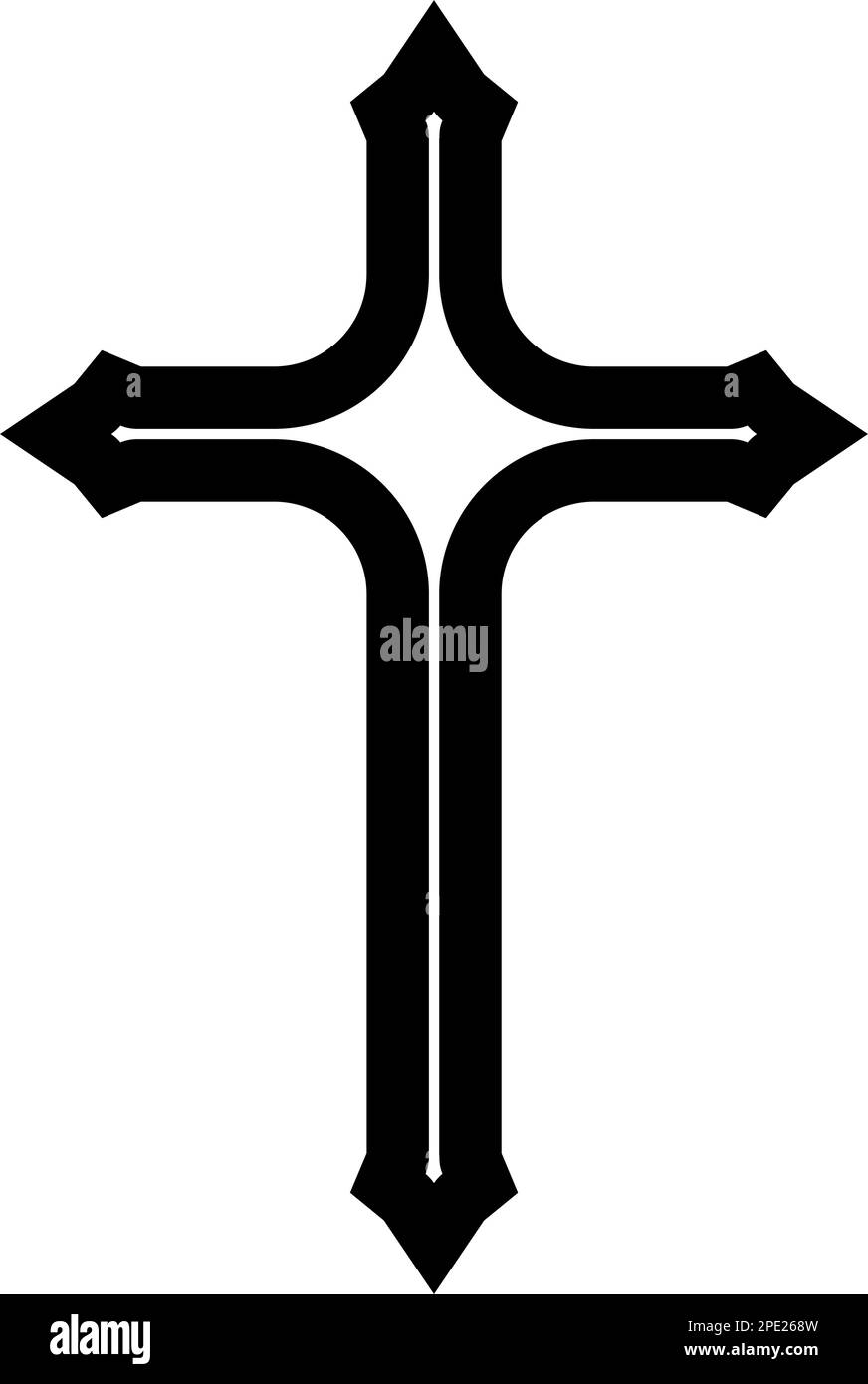 Christliches Kruzifix Symbol. Abbildung eines flachen Vektors Stock Vektor