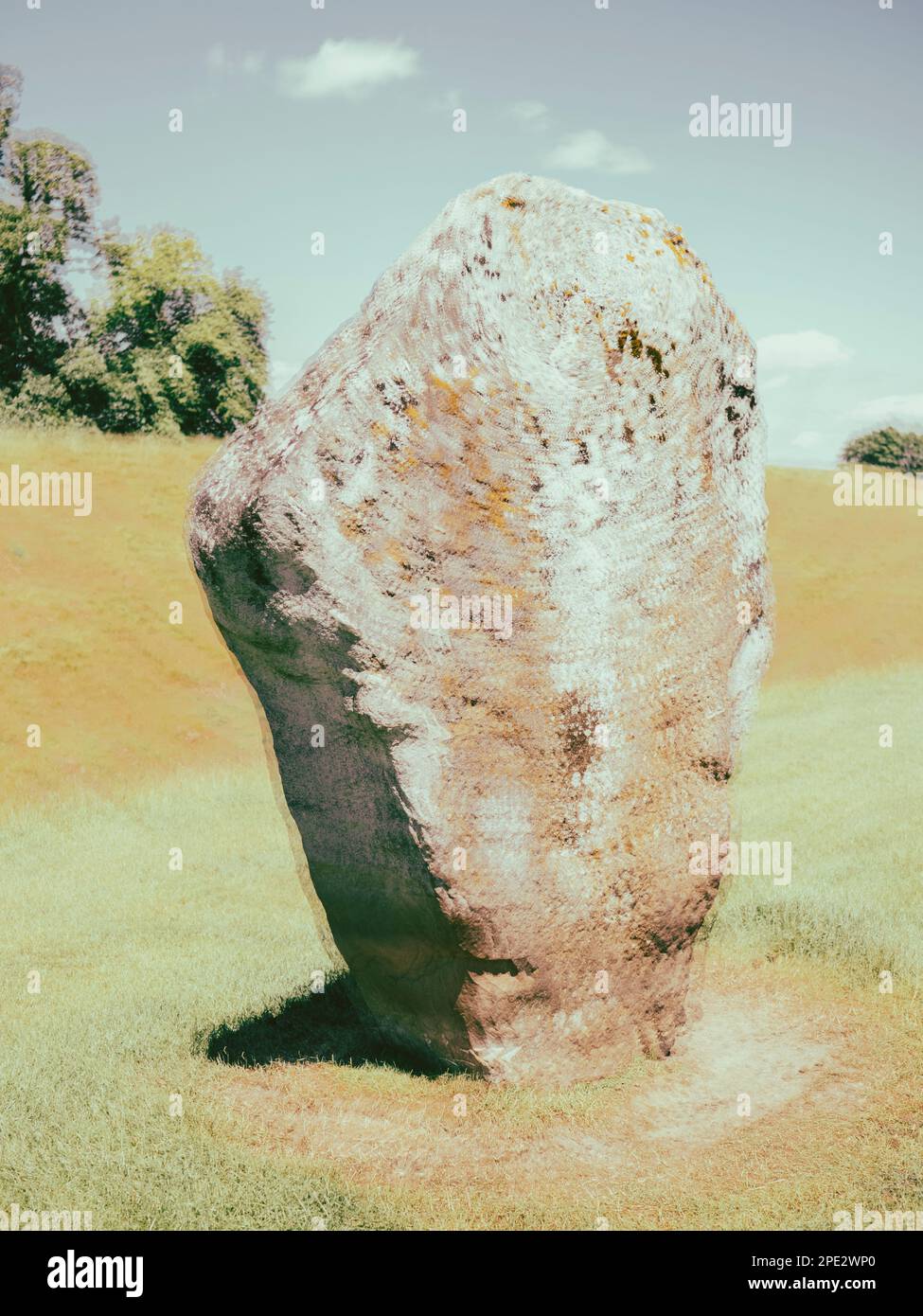 Prähistorisches Großbritannien, Standing Stone, Avebury, Wiltshire, England, UK, GB. Stockfoto