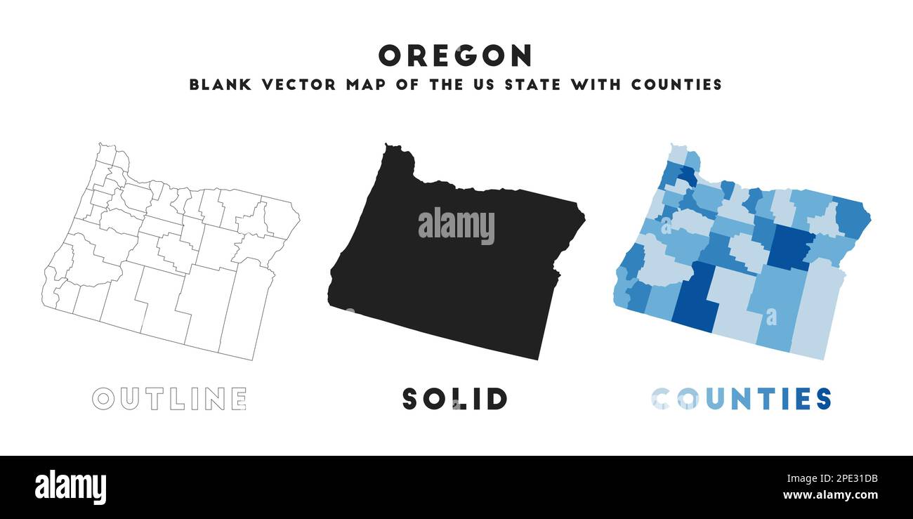Oregon Karte. Borders of Oregon für Ihre Infografik. Vektor US-Statusform. Vektorabbildung. Stock Vektor