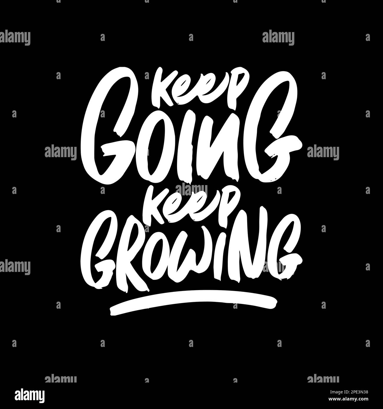 Weiter wachsen, Motivational Typography Quote Design für T-Shirts, Becher, Poster oder andere Werbeartikel. Stock Vektor