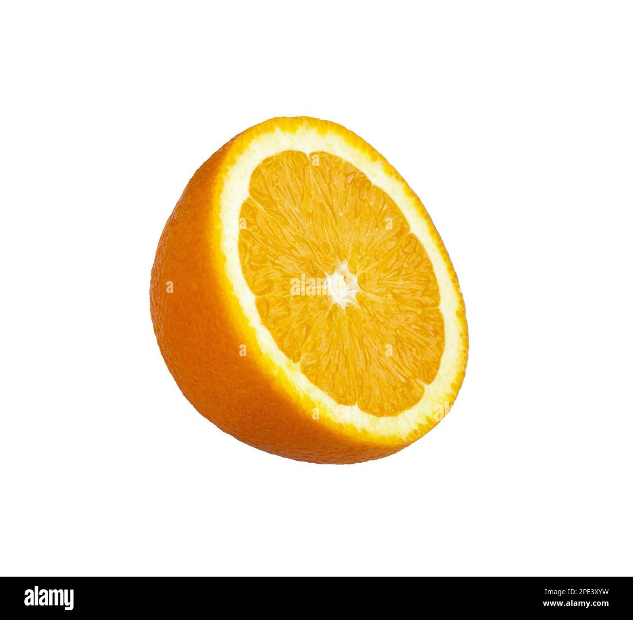 Orangefarbene Schicht isoliert auf weißem Hintergrund. Fruchtfesch. Stockfoto