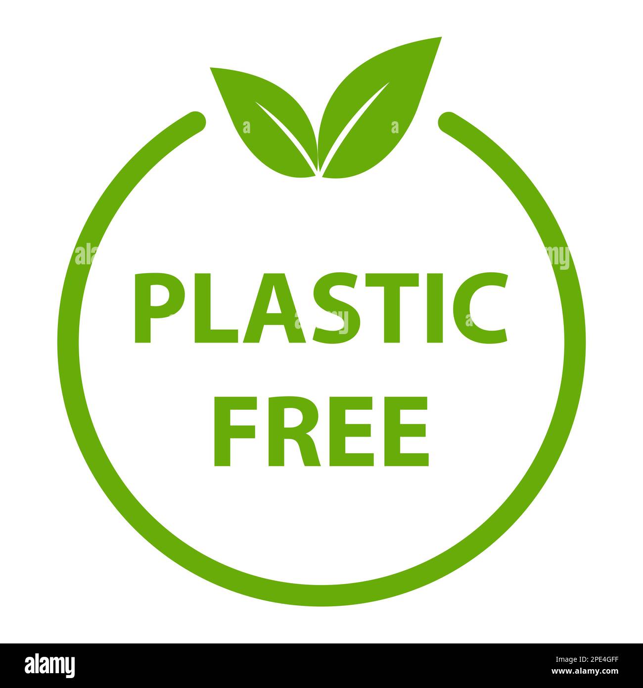 Plastic Free Icon Vector BPA Free Warranty Packaging Schild für Grafikdesign, Logo, Website, soziale Medien, mobile App, Darstellung der Benutzeroberfläche Stock Vektor