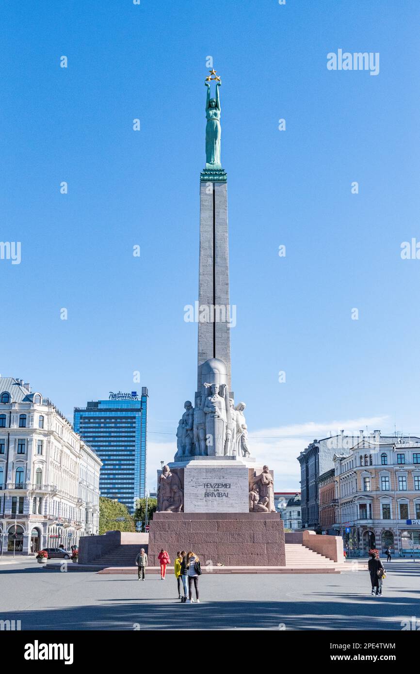 Das Freiheitsdenkmal in Riga, Lettland Stockfoto