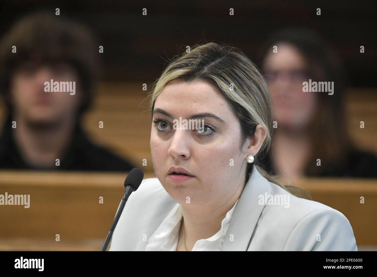 Nicole Muller, an attorney for Zachariah Anderson, makes an objection