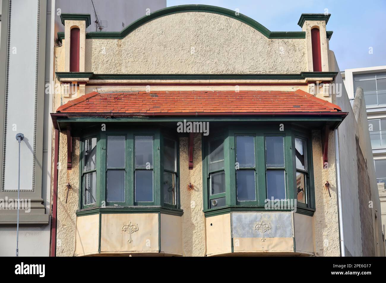 542 Federation Free Klassisches altes zweistöckiges Gebäude an der East Esplanade-Manly Vorstadt. Sydney-Australien. Stockfoto