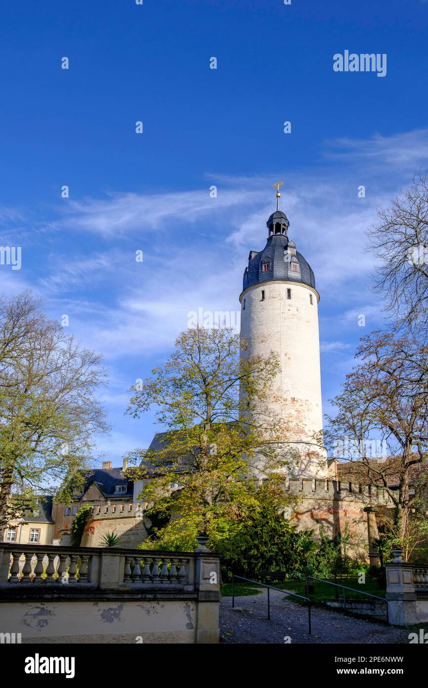 Innenhof mit Hausmannsturm, Schloss Altenburg, Altenburg, Thüringen, Deutschland Stockfoto