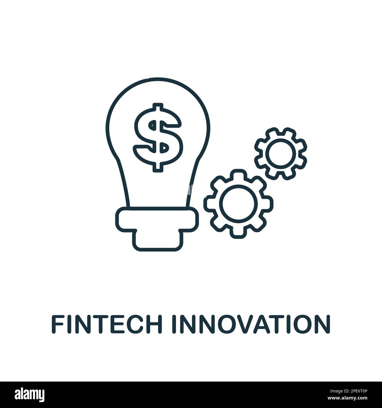 Symbol für die FinTech Innovation Line. Einfarbiges einfaches Fintech Innovation-Symbol für Vorlagen, Webdesign und Infografiken Stock Vektor