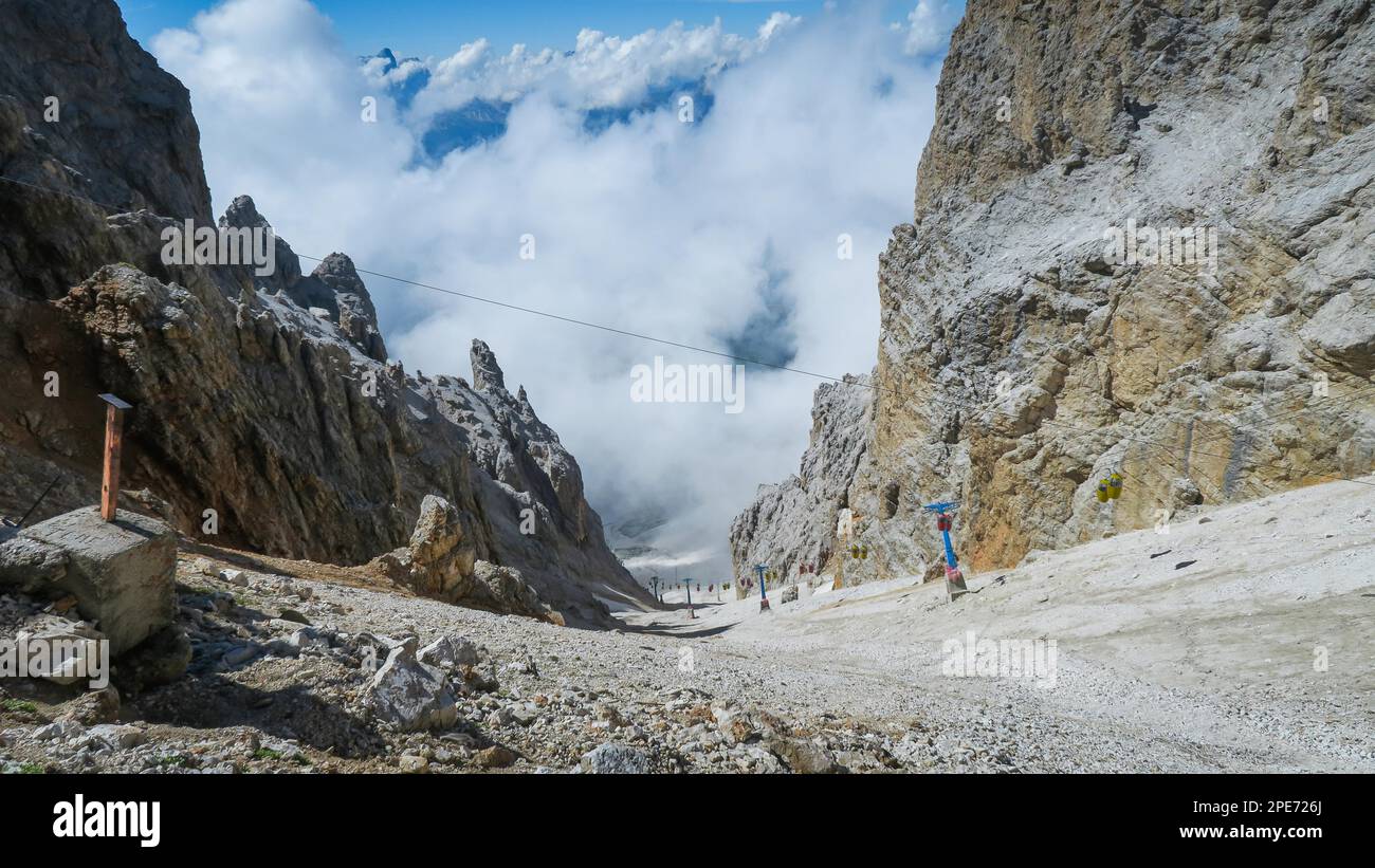 Gondellift zu Forcella Staunies, Monte Cristallo Gruppe, Dolomiten, Italien, Dolomiten, Italien, Europa Stockfoto