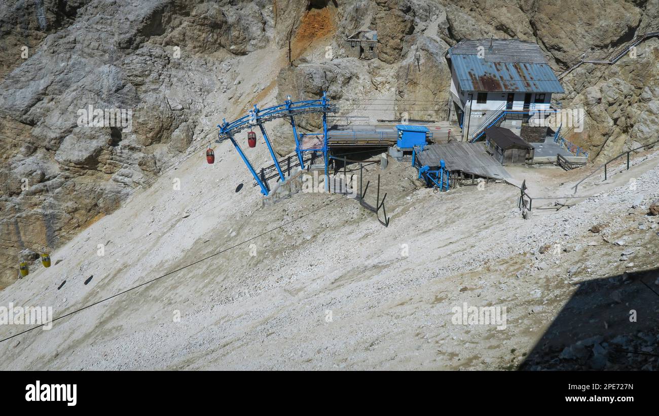 Gondellift zu Forcella Staunies, Monte Cristallo Gruppe, Dolomiten, Italien, Dolomiten, Italien, Europa Stockfoto