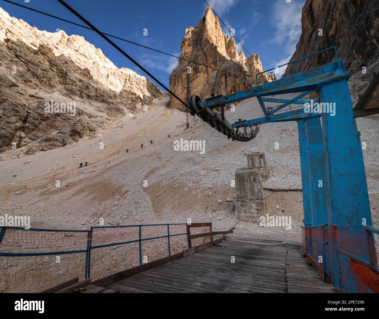 Gondellift zu Forcella Staunies, Monte Cristallo Gruppe, Dolomiten, Italien, Dolomiten, Italien, Europa Stockfoto