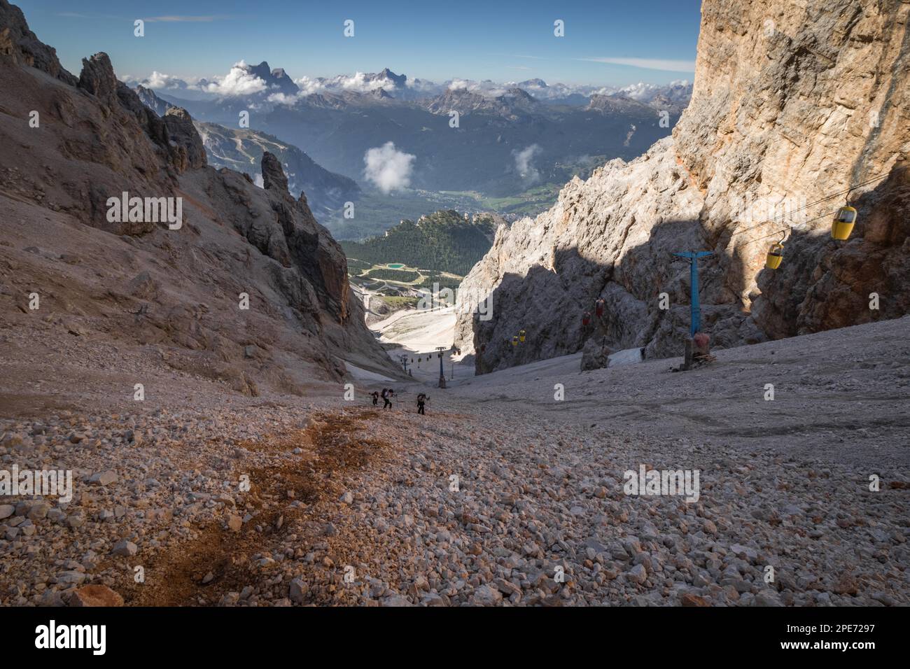 Gondellift zu Forcella Staunies, Monte Cristallo Gruppe, Dolomiten, Italien, Dolomiten, Italien, Europa Stockfoto