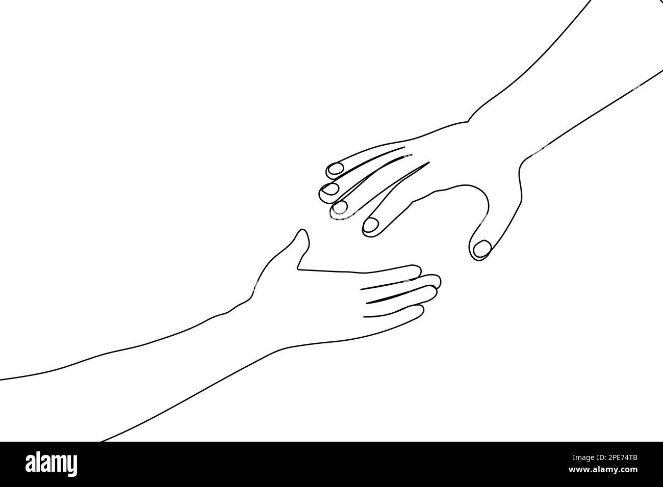 Ehrenamtlich. Eine menschliche Hand bietet Hilfe und Unterstützung. National Volunteer Banner, National Volunteer Month. Stock Vektor