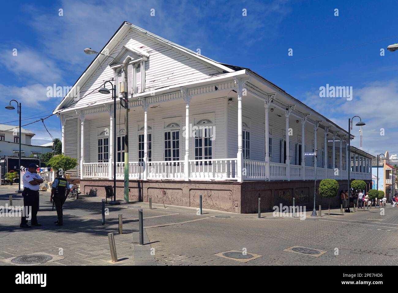 Kolonialhaus im Centro Historico, Altstadt von Puerto Plata, Dominikanische Republik, Karibik, Mittelamerika Stockfoto