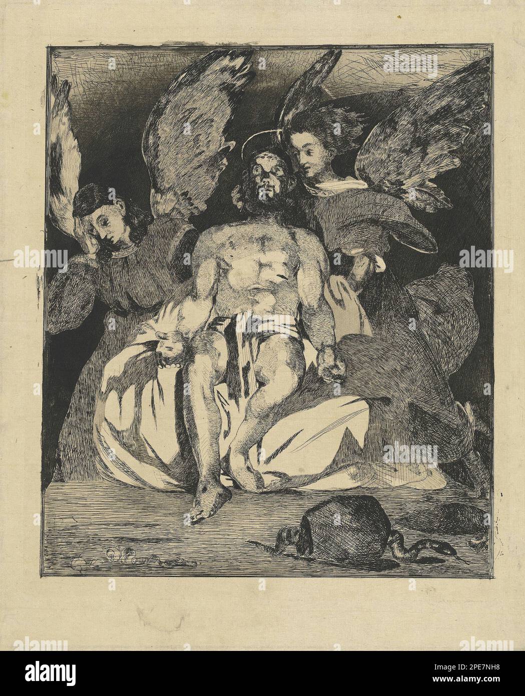 Toter Christus mit Engeln (Christ aux anges) 1866/1867 von Edouard Manet Stockfoto