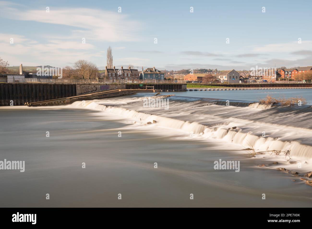 Trews Wehr auf dem Fluss exe in Exeter Stockfoto