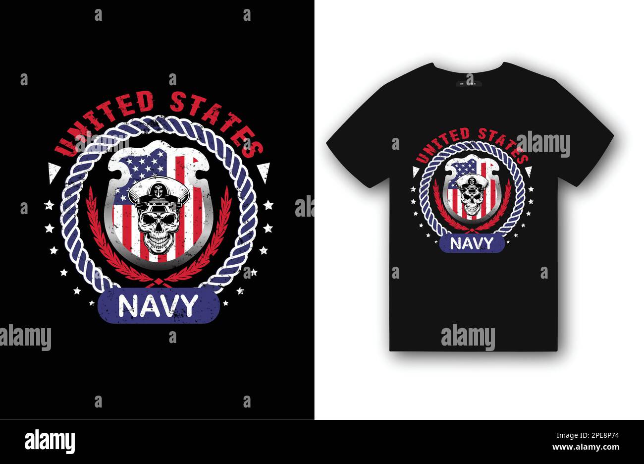 USA ARMY Veteran T-Shirt Design Marineblau T-Shirt Designfreiheit Stock Vektor