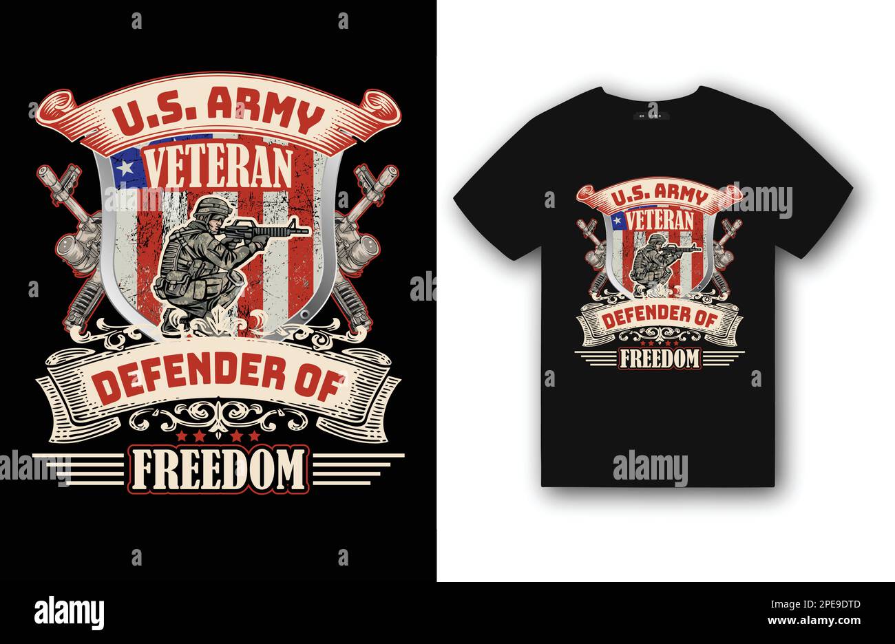 USA ARMY Veteran T-Shirt Design Marineblau T-Shirt Designfreiheit Stock Vektor