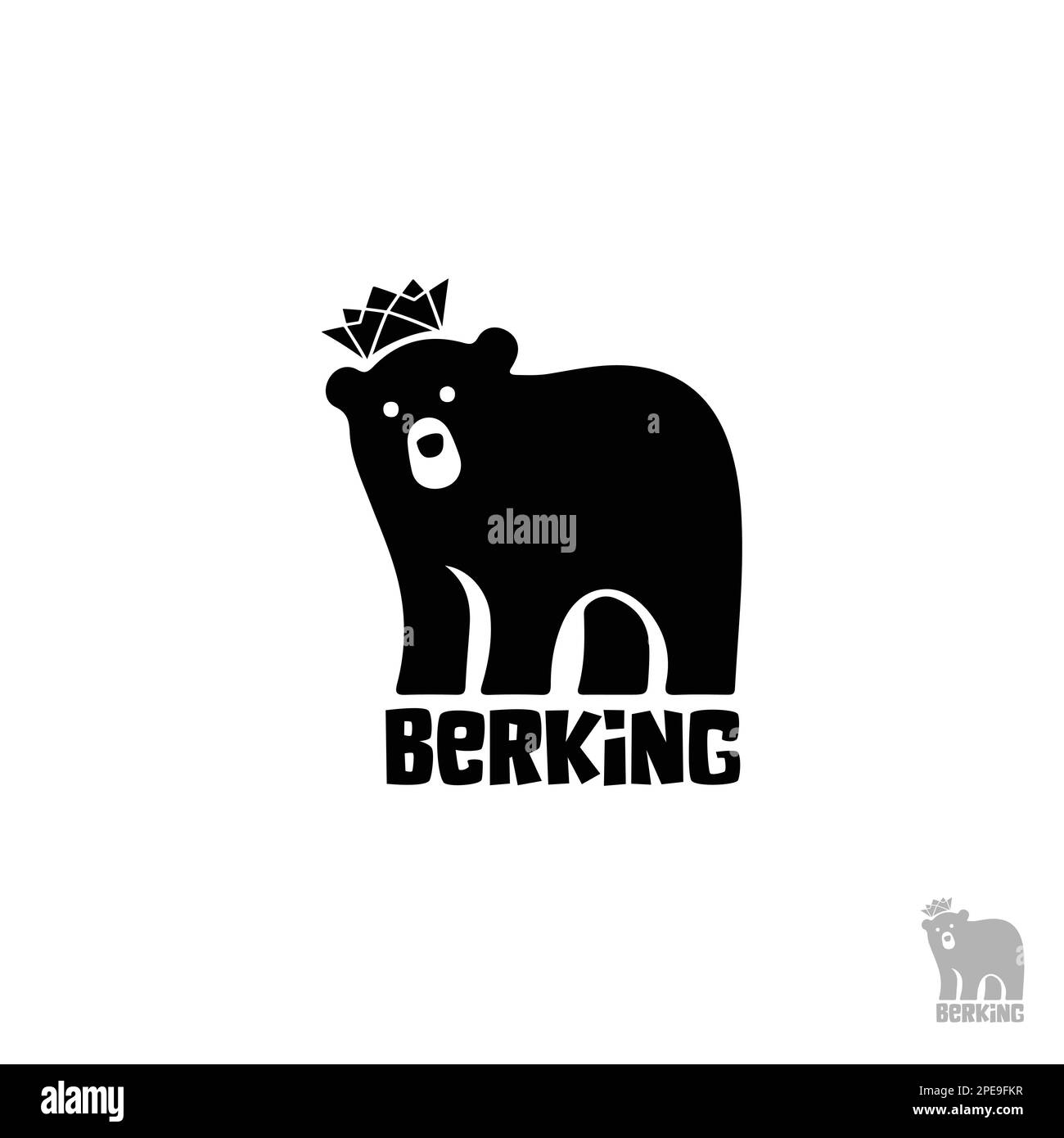 Das Berking Bear Logo-Vektorkonzept. Bärenlogo mit Krone Stock Vektor