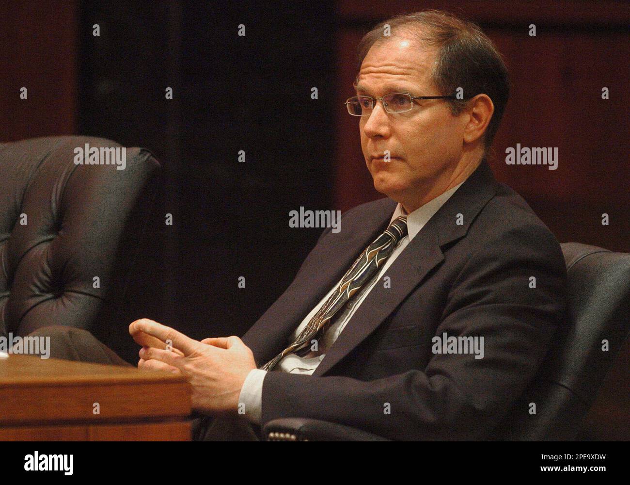George Felos, the attorney for Michael Schiavo, listens to arguments