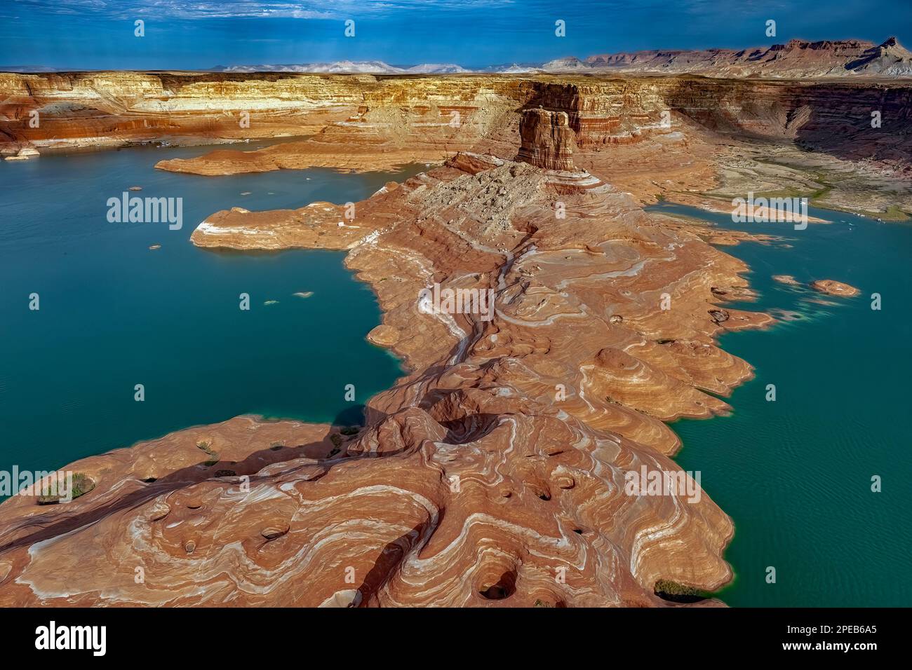 Exponierte Geologie des Glen Canyon - Lake Powell Stockfoto