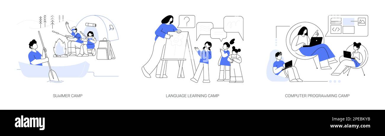 Summer Camp abstrakte Konzept Vektor-Illustrationen. Stock Vektor