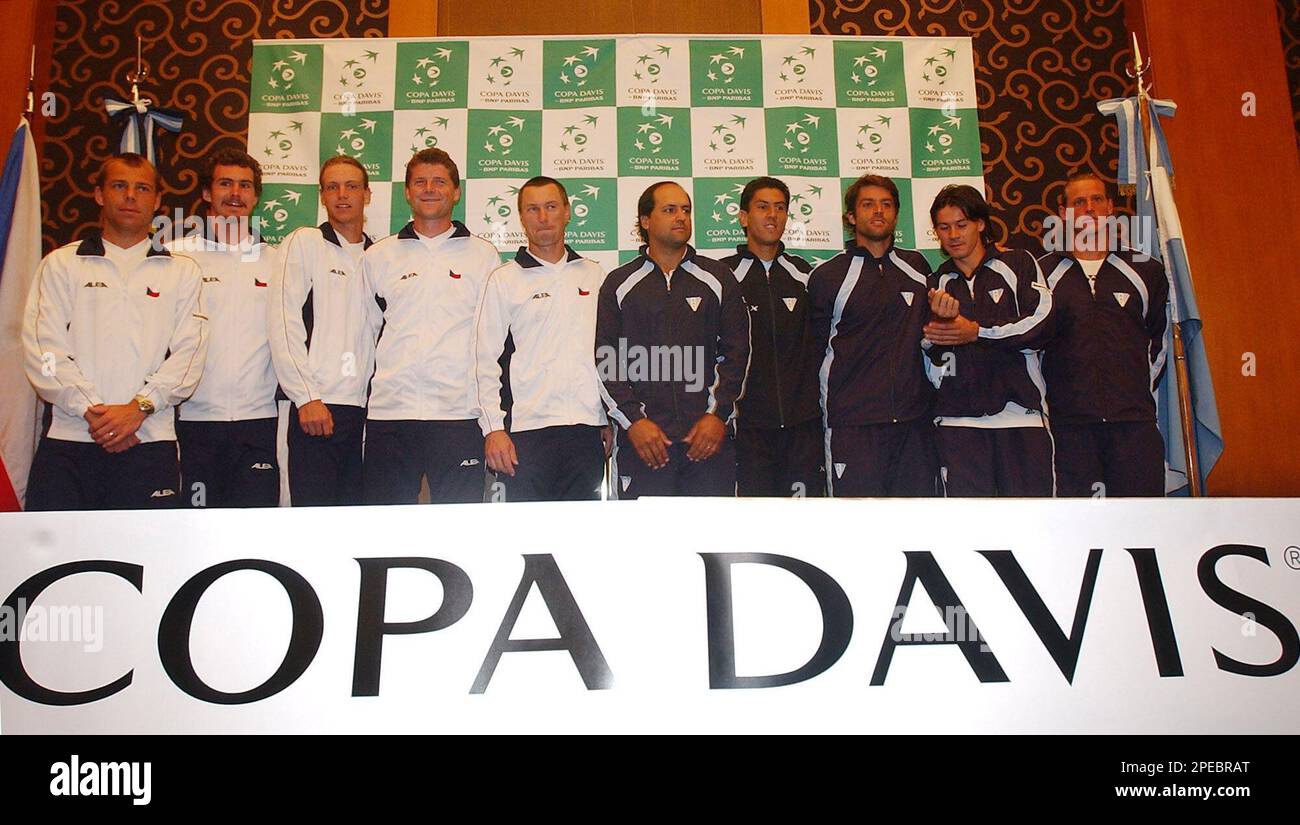Argentine players David Nalbandian, Guillermo Coria, Agustin Calleri ...