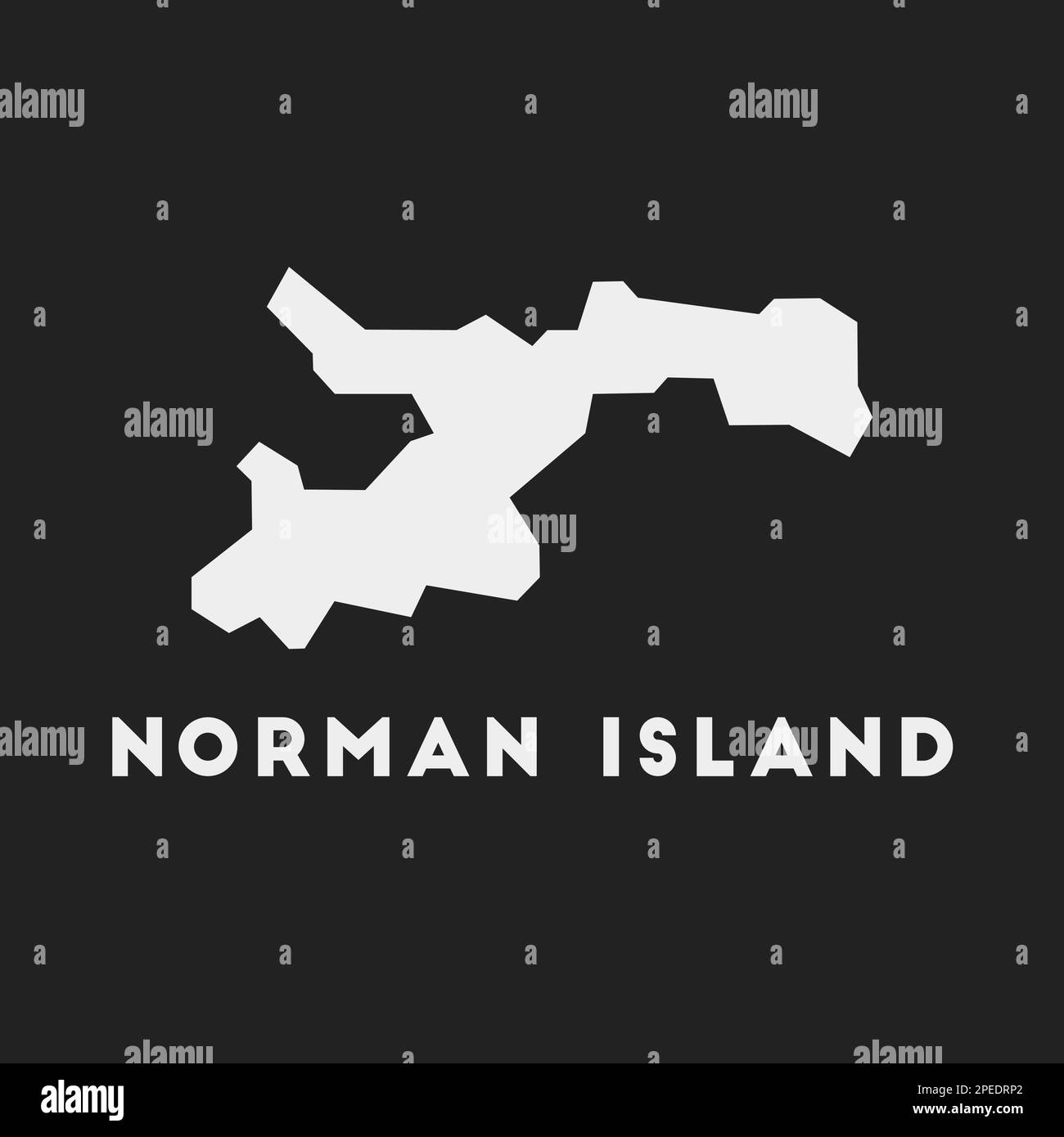 Symbol für Norman Island. Karte auf dunklem Hintergrund. Stilvolle Norman Island Karte mit Name. Vektordarstellung. Stock Vektor