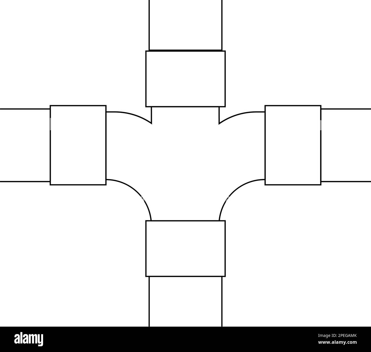 Symboldesign für Rohrverbindungen Stock Vektor