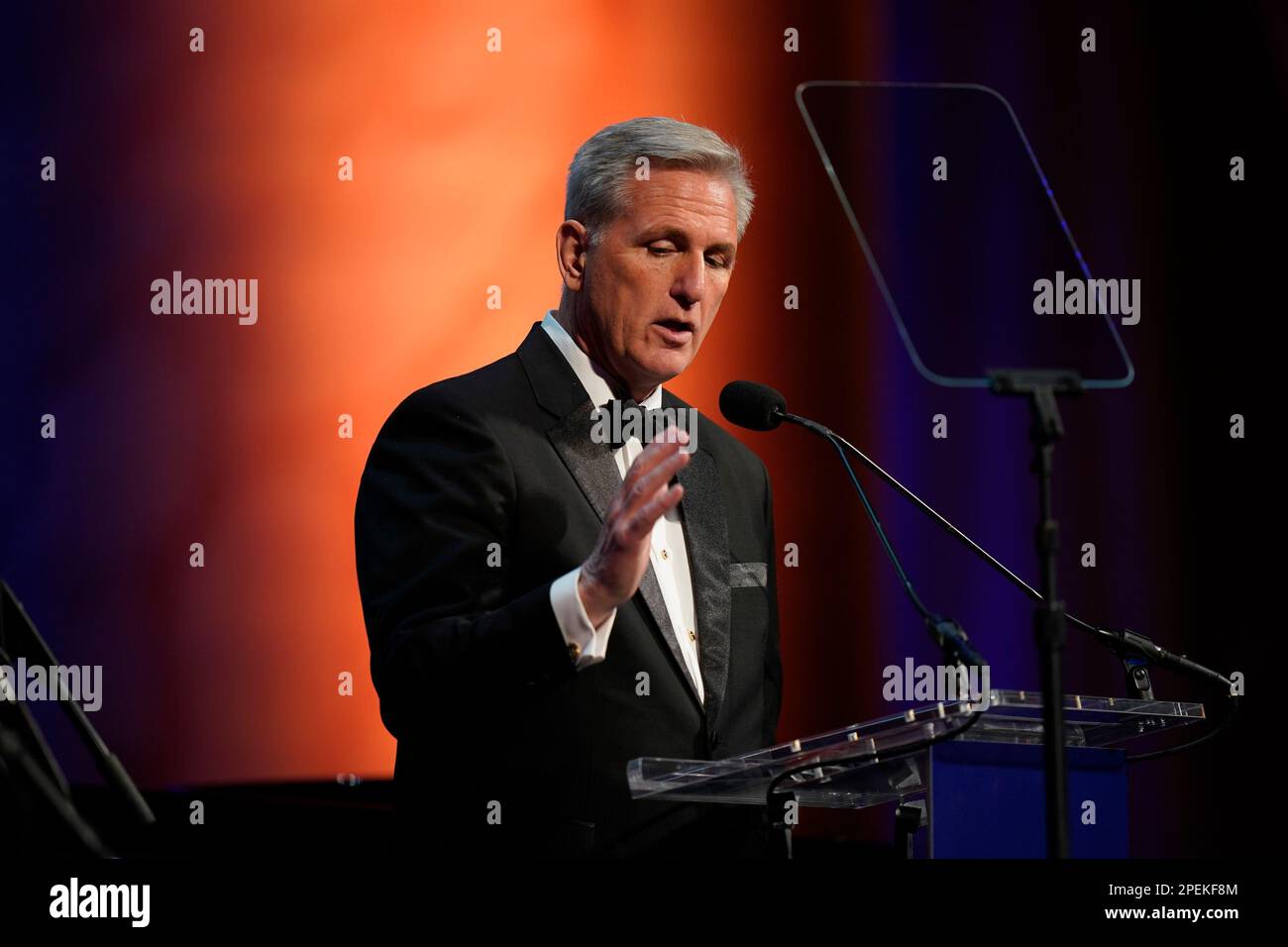 Kevin McCarthy Sprecher des Repräsentantenhauses auf der Ireland Funds 31. National Gala im National Building Museum in Washington, DC, während des Besuchs des Taoiseach in den USA zum St. Patrick's Day. Bilddatum: Mittwoch, 15. März 2023. Stockfoto