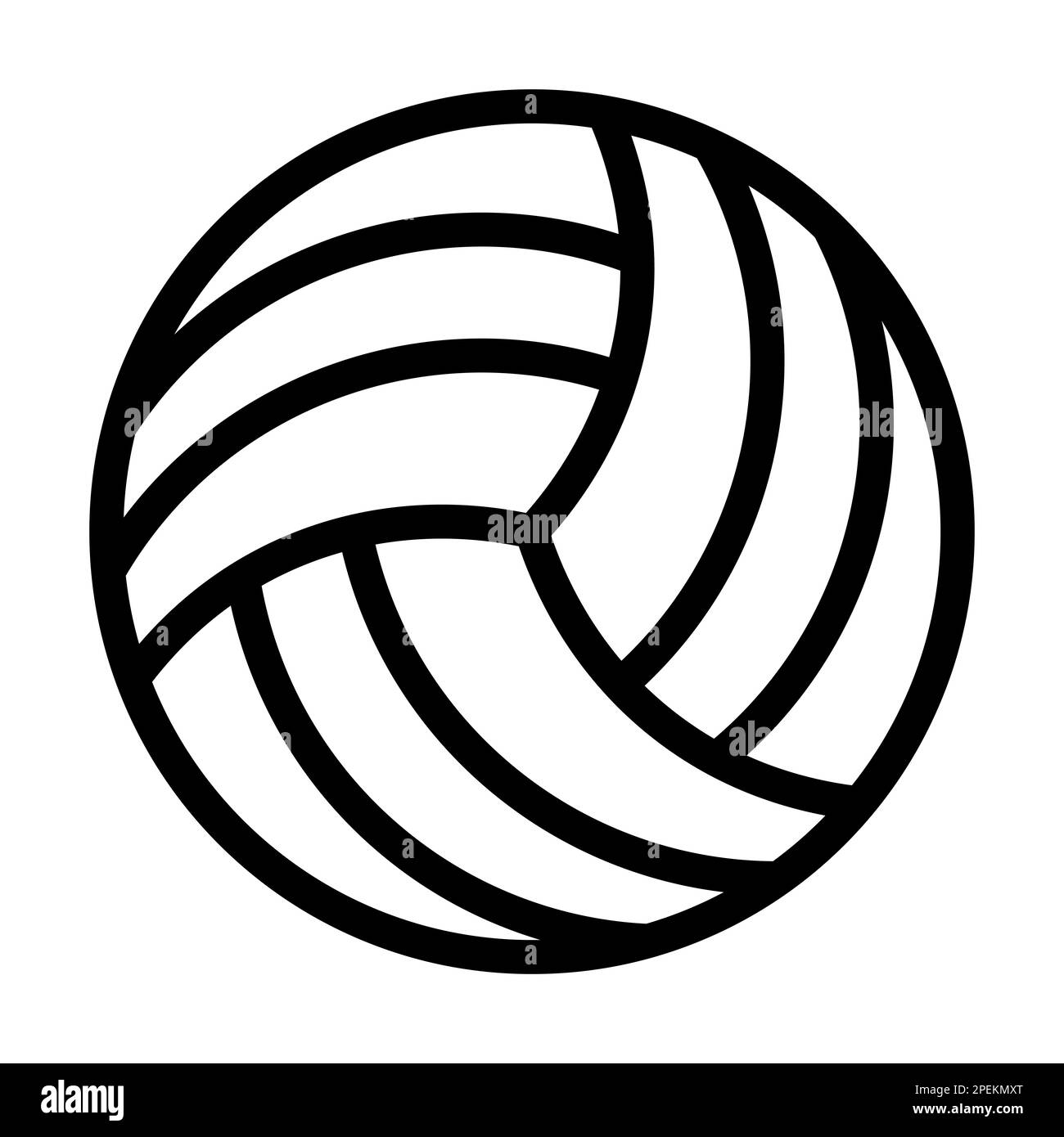 Volleyball Vector Thick Line-Symbol Für Den Persönlichen Und Kommerziellen Gebrauch. Stockfoto