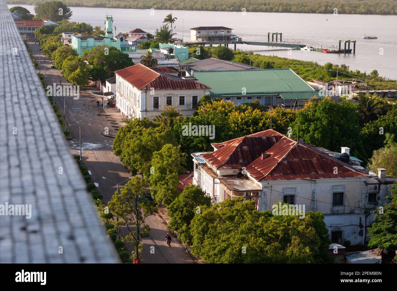 Quelimane ist ein Seehafen in Mosambik, ein Foto wurde am 20. April 2012 aufgenommen. Stockfoto