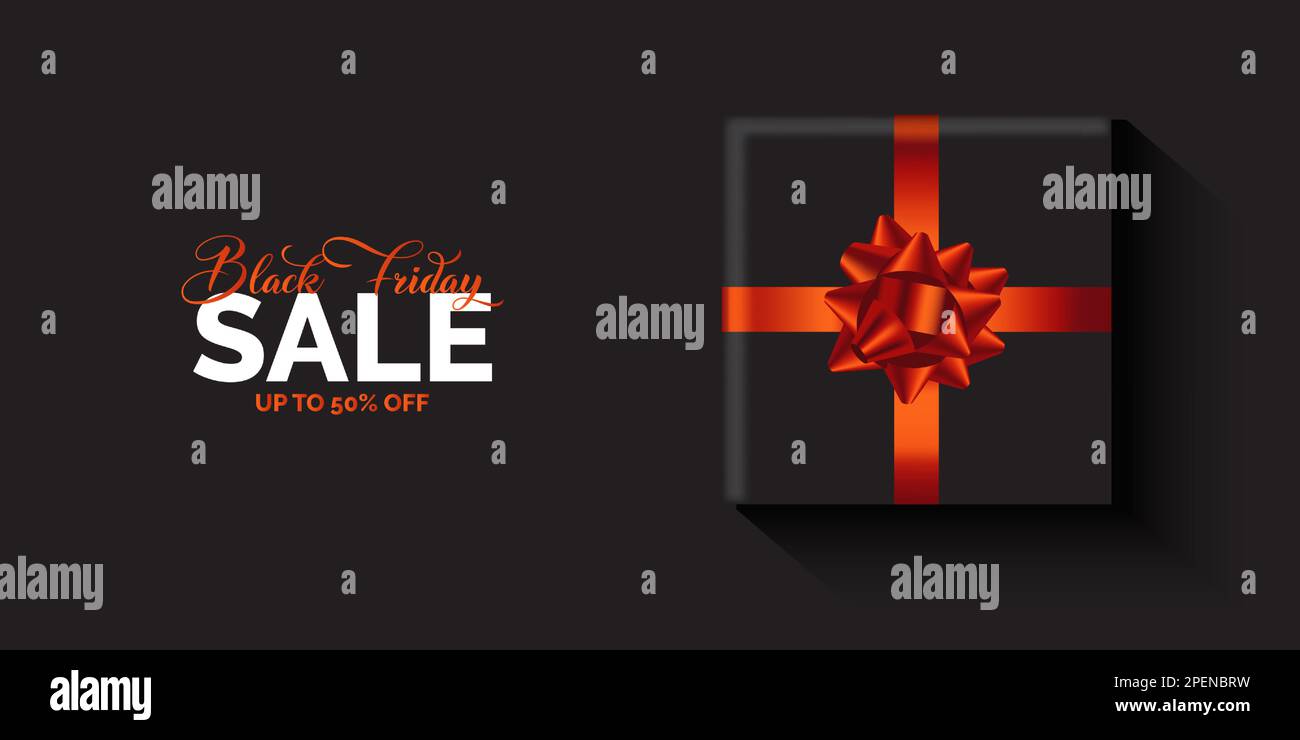 Black Friday Sale Banner mit luxuriösem Geschenkdesign Stock Vektor