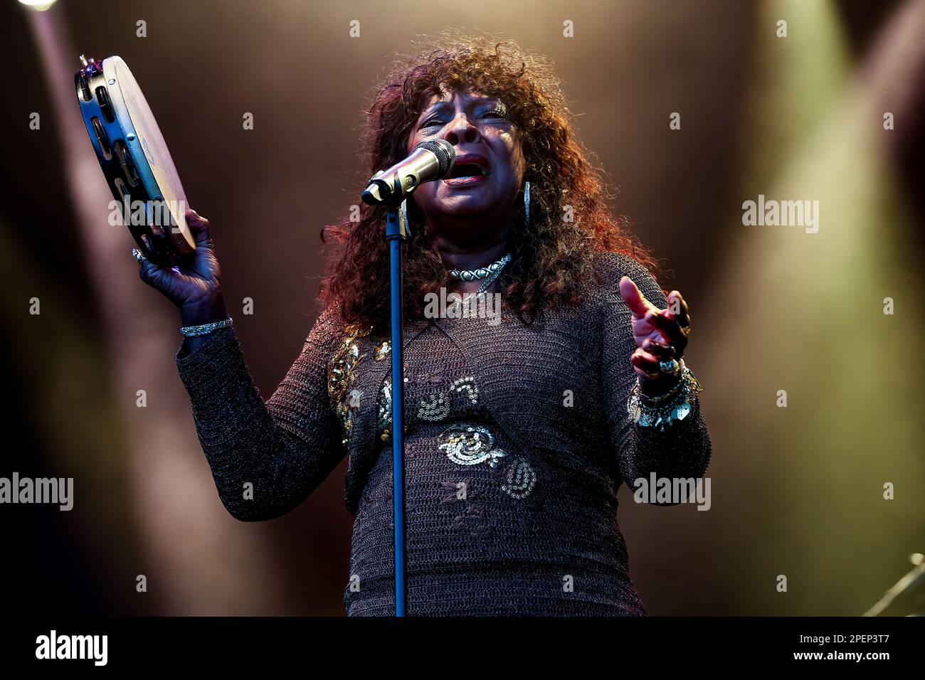 Martha Reeves und die Vandellas treten auf der Hauptbühne auf, beim Together People 2015 Festival, Preston Park, London Road, Brighton, East Sussex, UK. 6. September 2015 Stockfoto